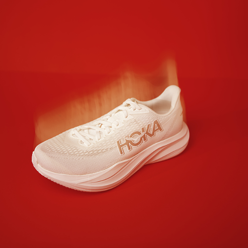 Photoshoot of product on red background
